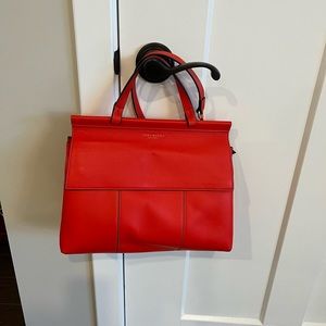 Tory Burch T Satchel Scarlet Red large